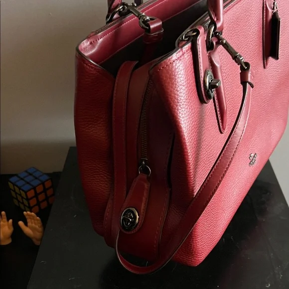 Coach Cherry Red Leather Satchel - Picture 5 of 5